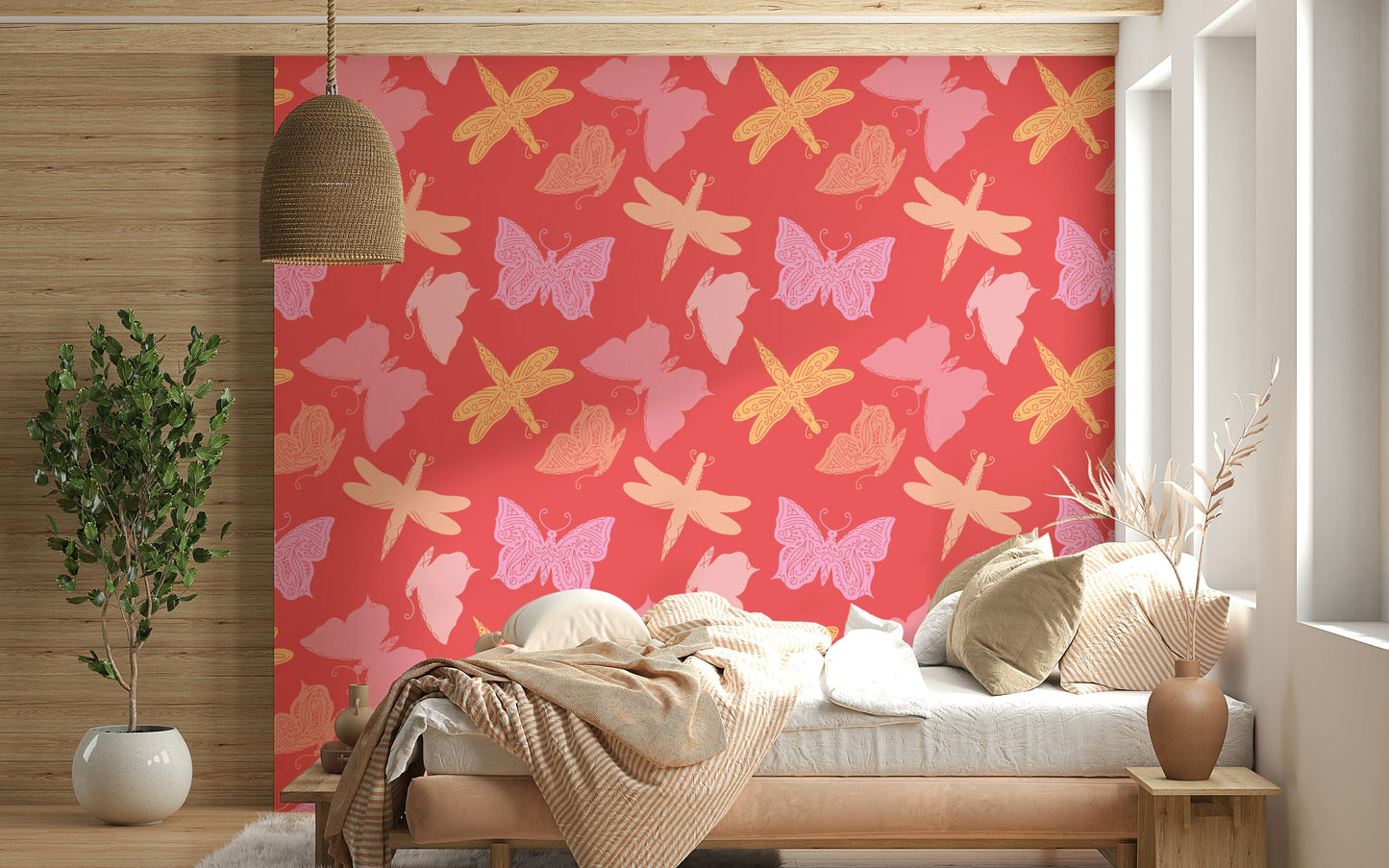 Butterfly Wings wallpaper with a cheerful mix of detailed and minimal butterfly illustrations.