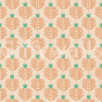 Jewel jungle-inspired peach chunky plant wallpaper for bold interiors

