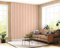 High quality Peach & Cream Stripes Wallpaper with a matte finish.