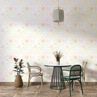 A beautiful modern art wall mural of delicate flowers.

