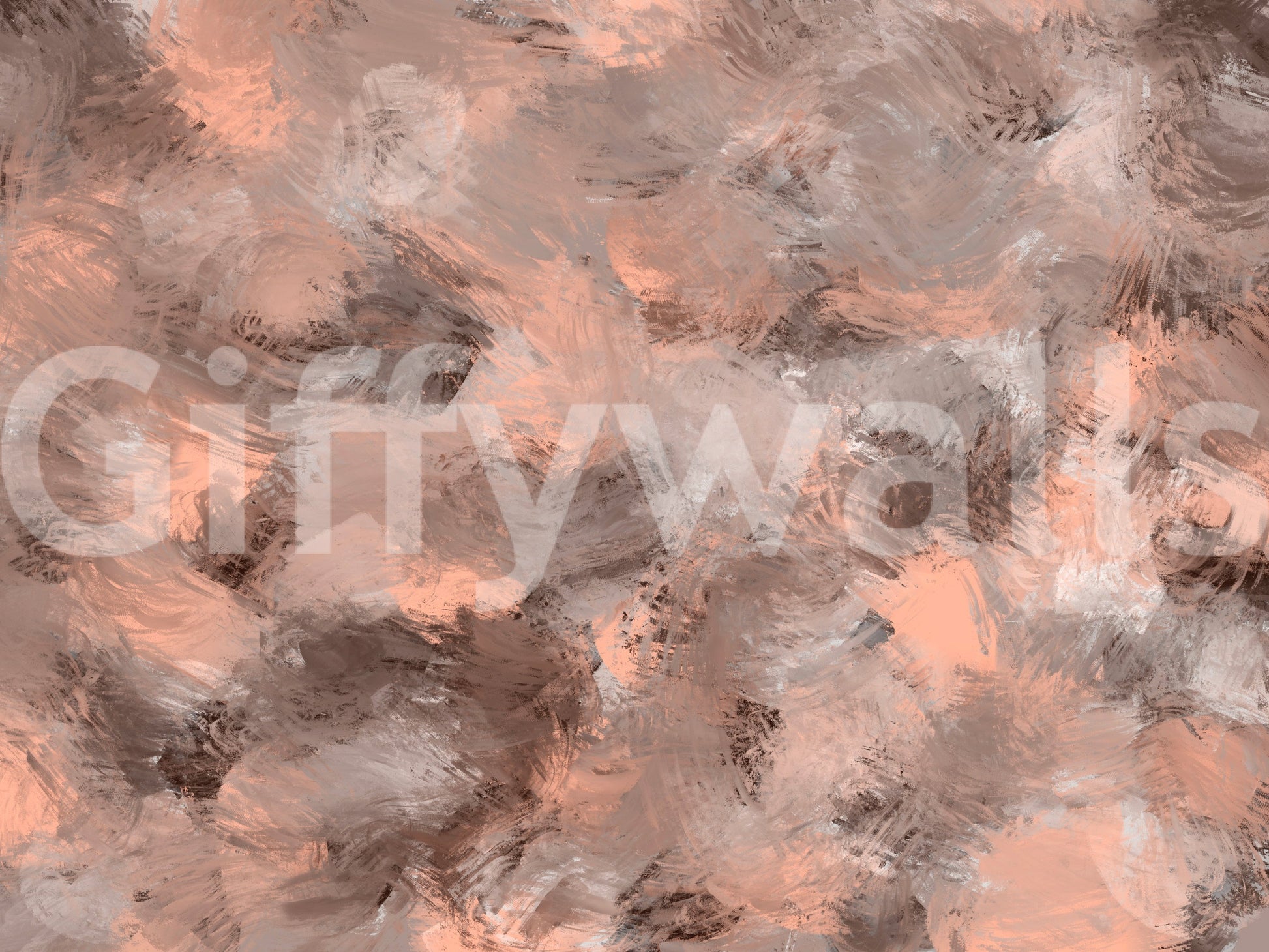Subtle Canvas wallpaper close-up showing the pattern detail of peach and grey painterly brushstrokes