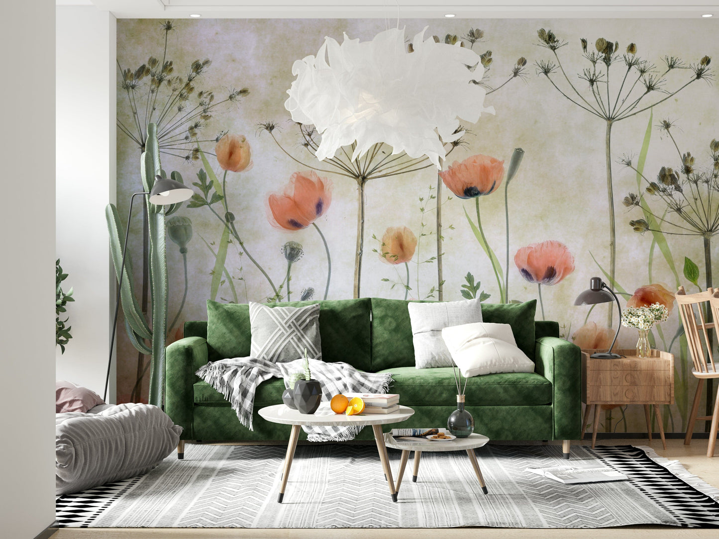 A classic floral wallpaper for walls.

