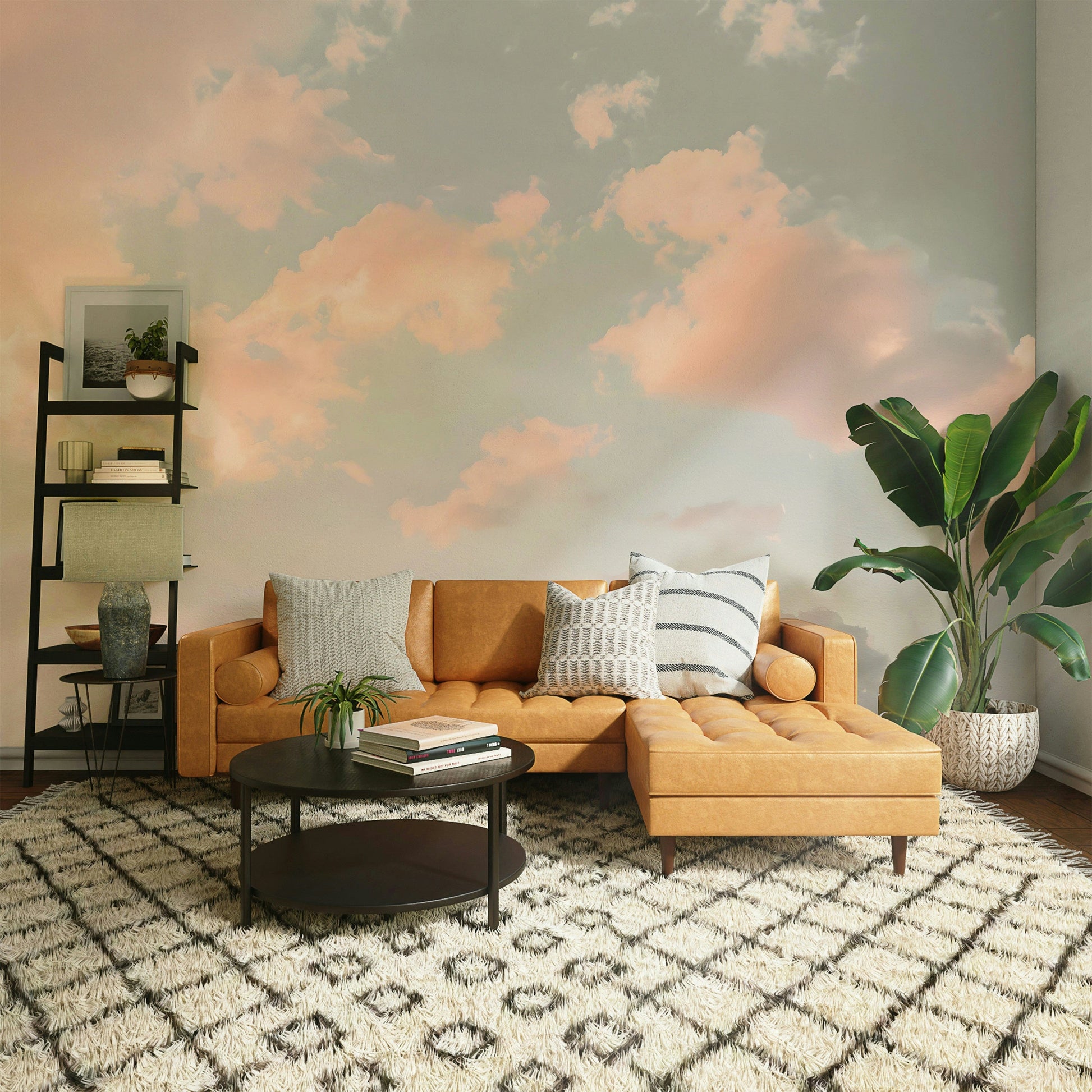 Serene sky scene with a crescent moon

