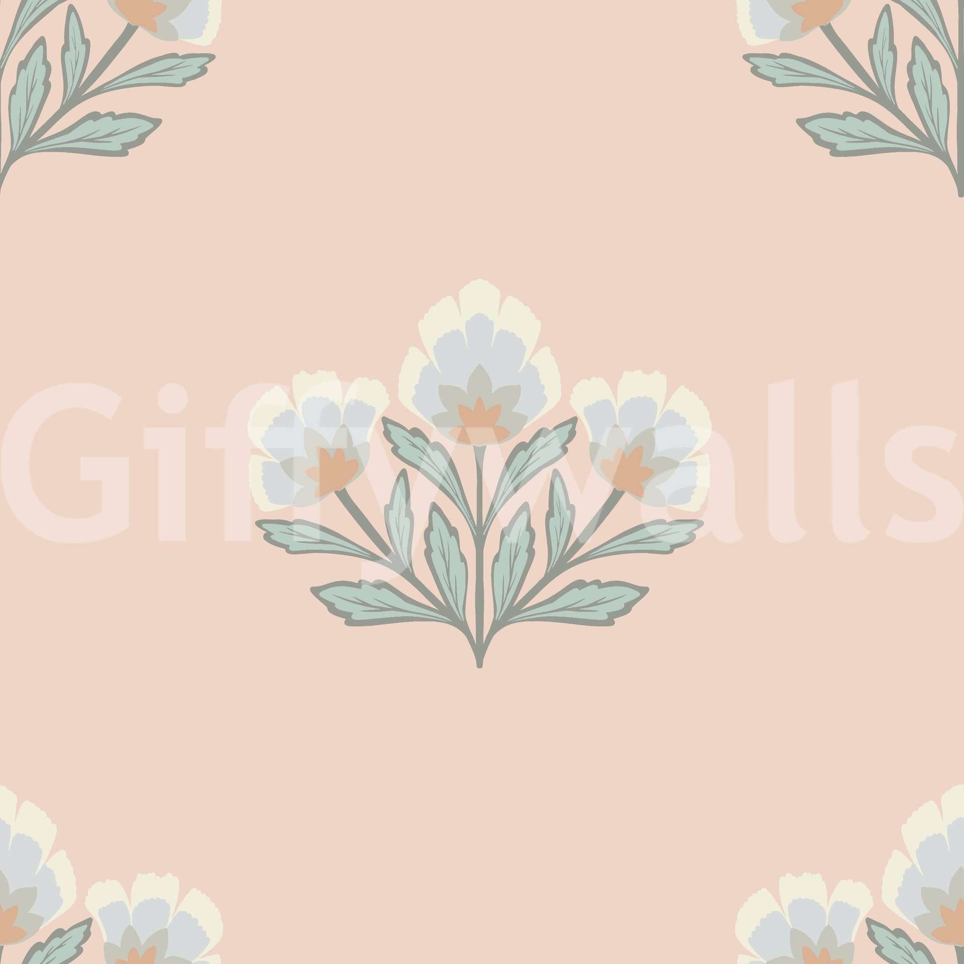 Decorative floral mural wallpaper heritage inspired bouquet wall mural.