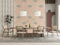 Boutique style floral mural wallpaper subtle elegance home decor.
