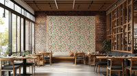 Fruit-themed wallpaper with cherries and peaches


