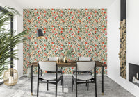 Artistic cherry wallpaper with peach-toned background

