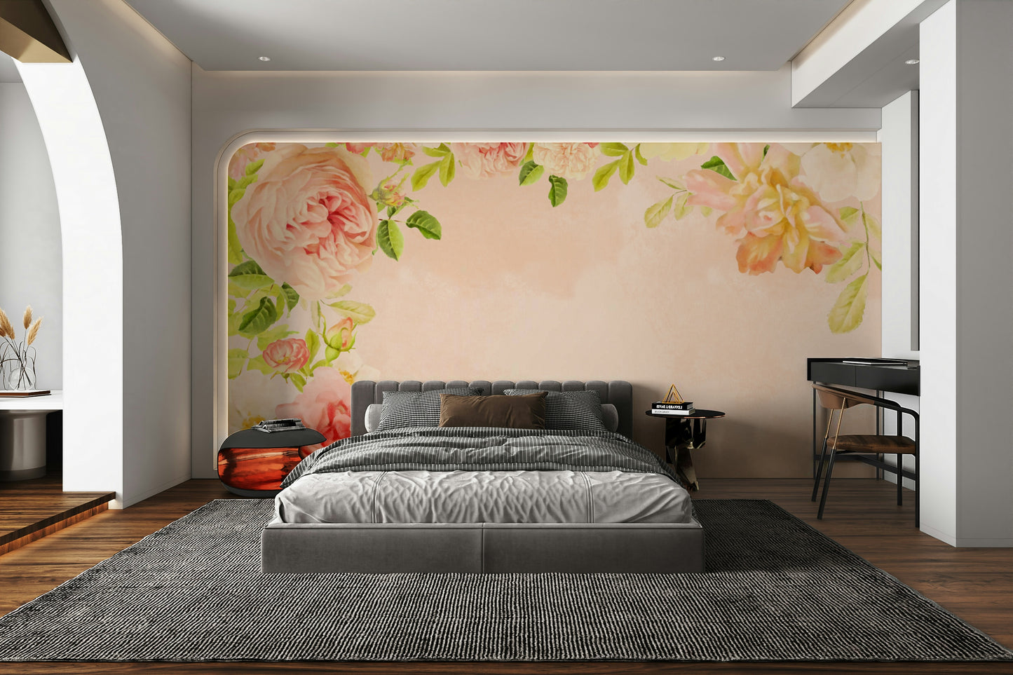 Soft floral mural design

