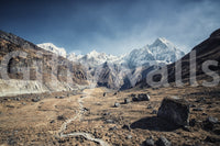 Spectacular snowy summits Peaks of Tranquility wall graphic adventure style