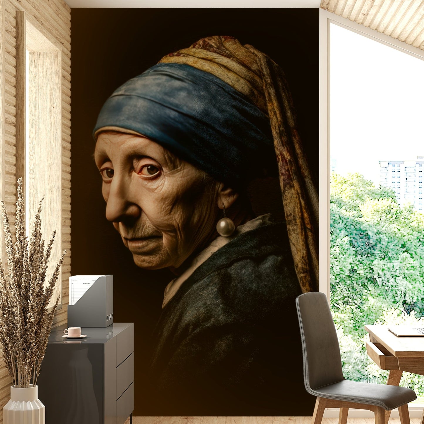 Reimagined historical painting with contemporary flair

