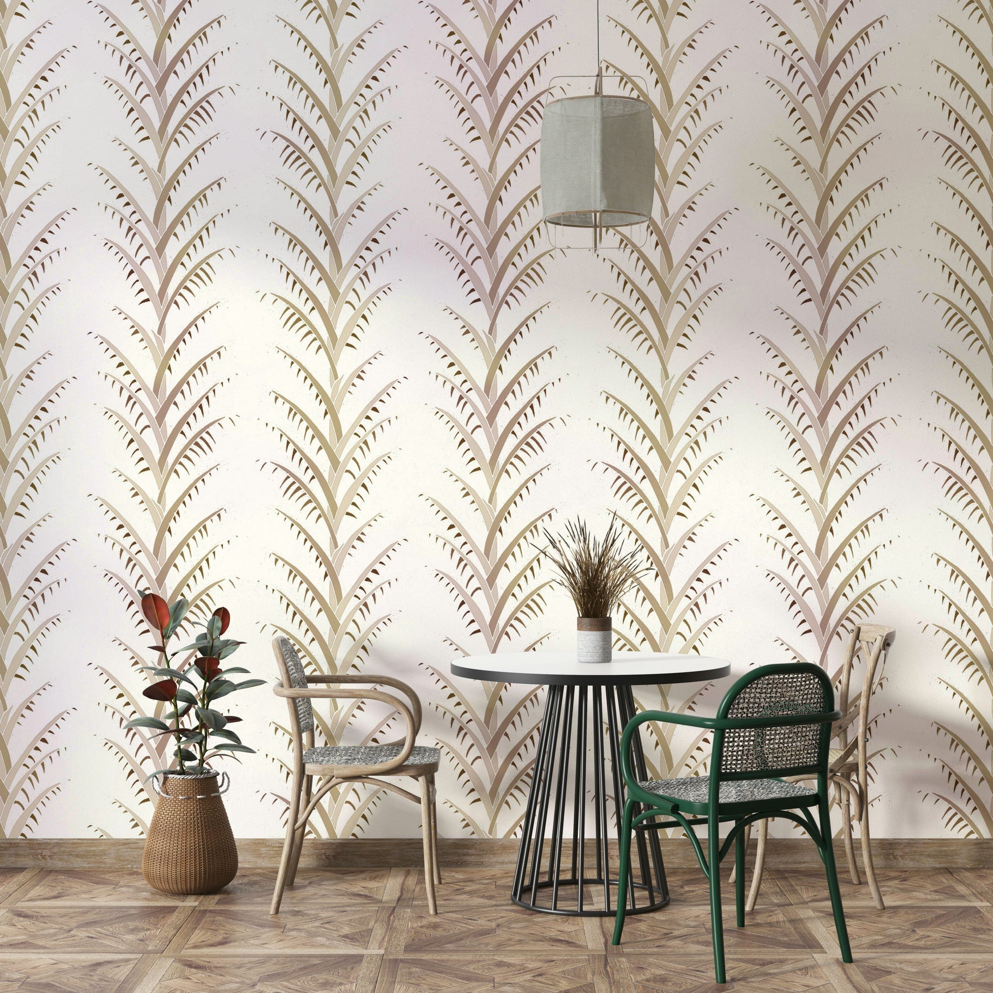 minimalist tropical leaf pattern

