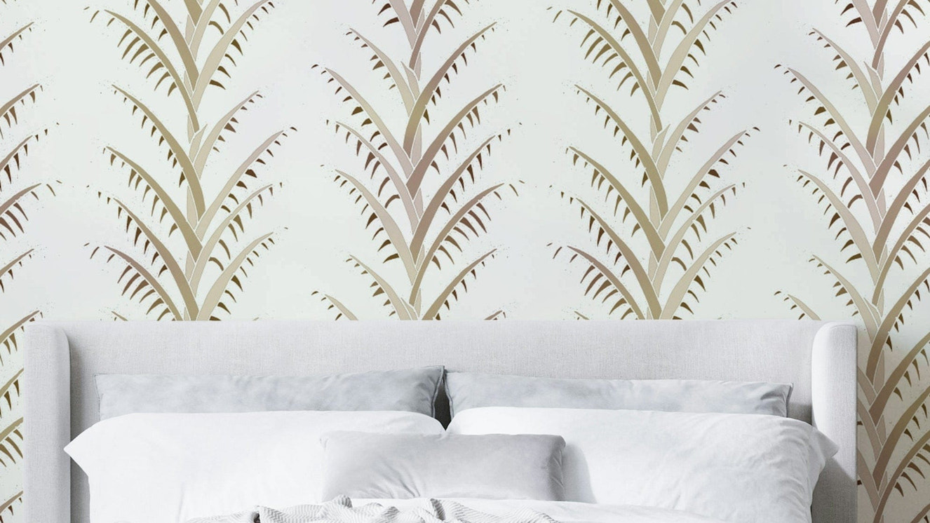 simple pearl palm leaves wallpaper

