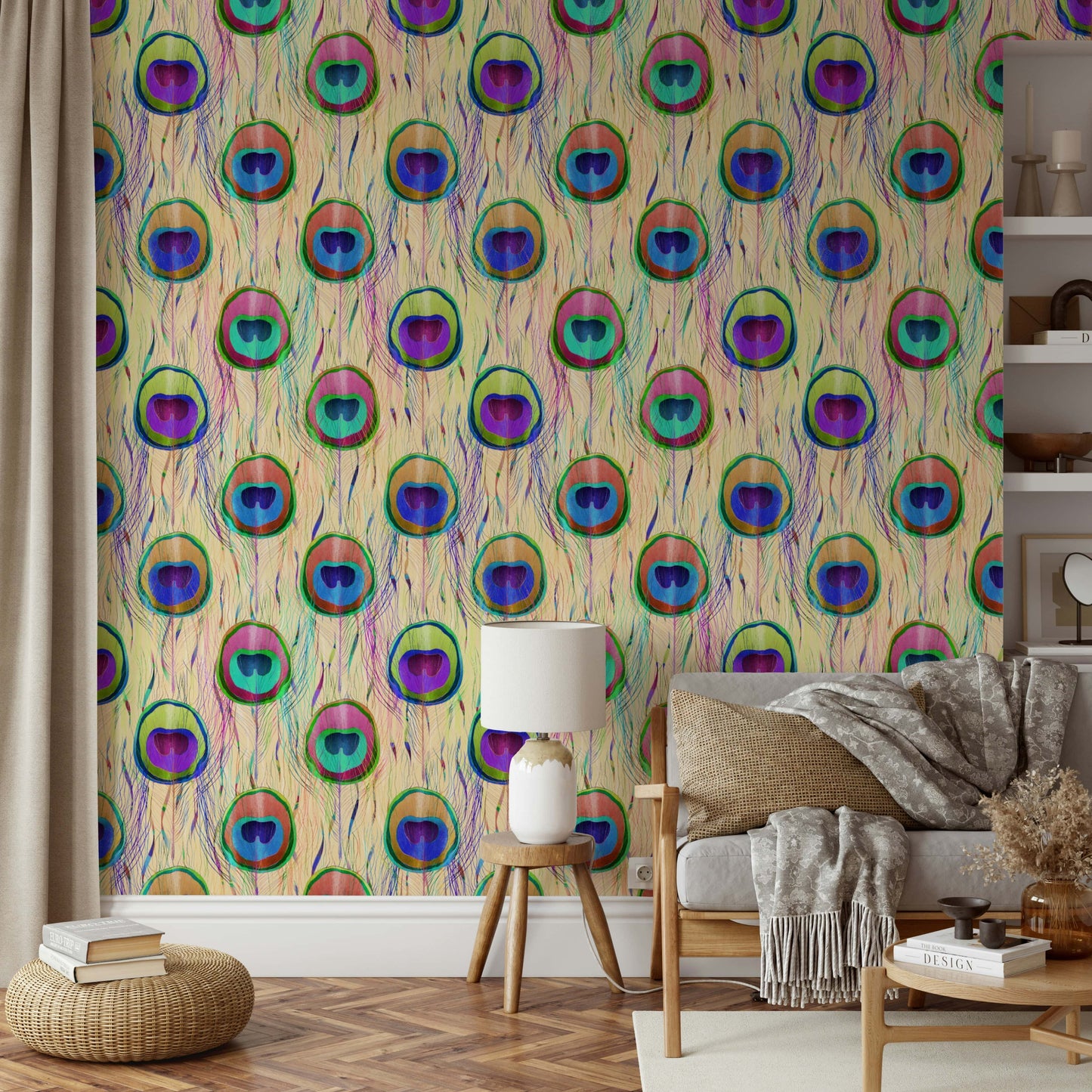 Bohemian-style wallpaper featuring an eye-catching design.


