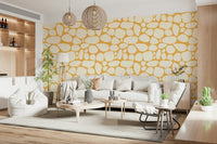 Abstract rock pattern wallpaper in yellow