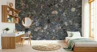 Rough grain Pebble Stone wallpaper natural granite appearance.