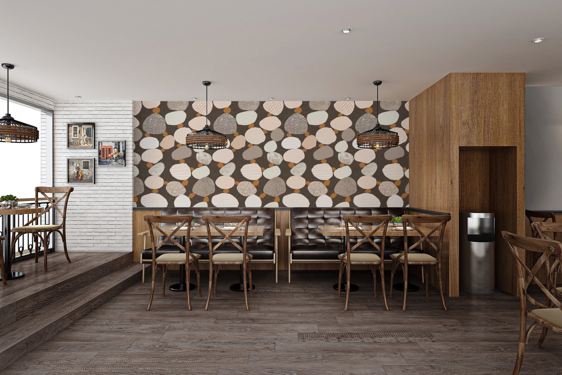 Elegant pebbled wallpaper for timeless chic spaces