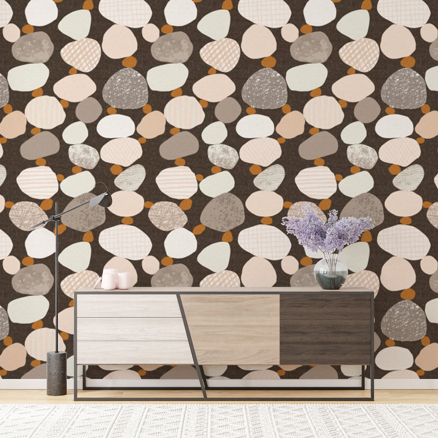 Easy-to-apply Chic Pebbled Elegance wallpaper