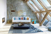 Aligned tree forest mural

