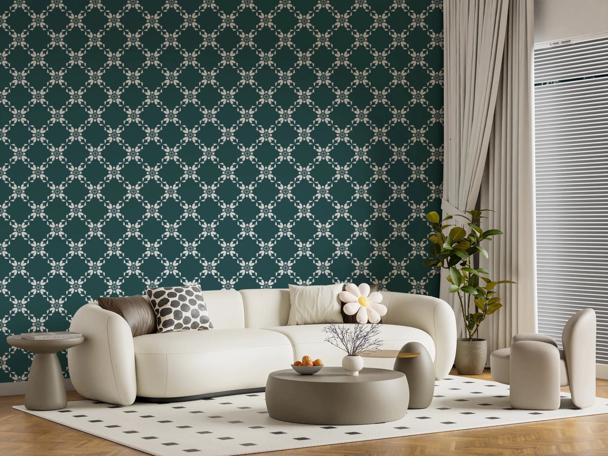 Petal Lattice Wallpaper⁠