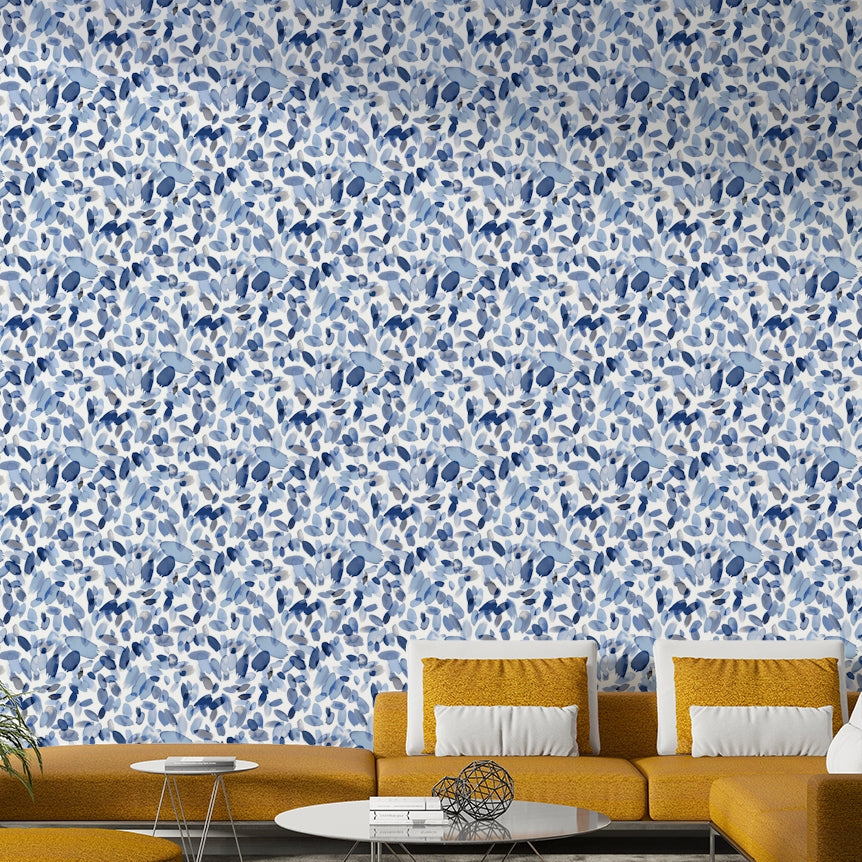 Delicate petal stain pattern in watercolor style wallpaper

