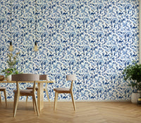Abstract floral watercolor wallpaper with petal stains

