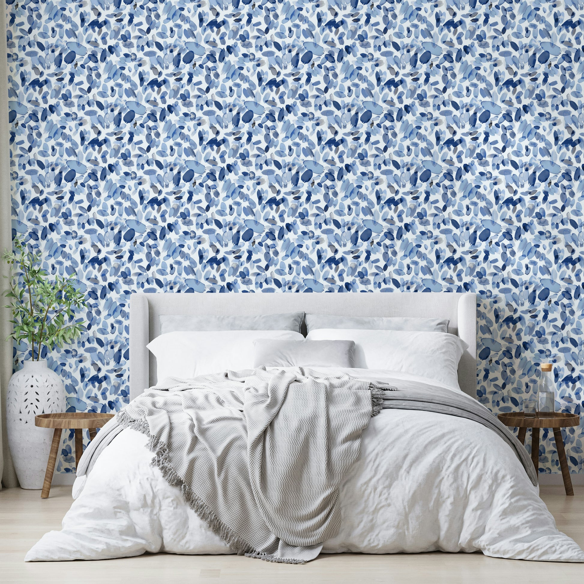 Artistic watercolor petal pattern wallpaper

