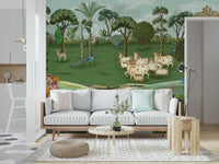 Decorative wall mural with Indian Pichwai art style for indoor wall decor