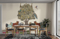 Pichwai Sacred Cows Mango Tree Mural home decor
