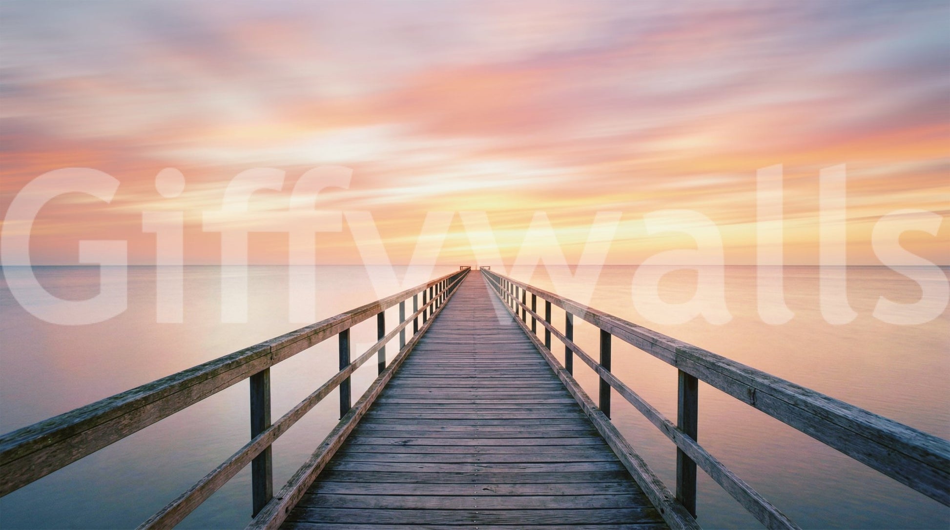 Wall mural featuring a serene beach scene with clear skies.