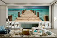 The colors are soft, muted tones of beige, gray, and blue.

