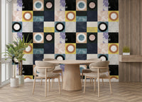 Living room accent wall with Pietra3 Wallpaper

