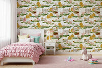 Vivid Piggy Farm Watercolor wallpaper graphic adorable farm life.
