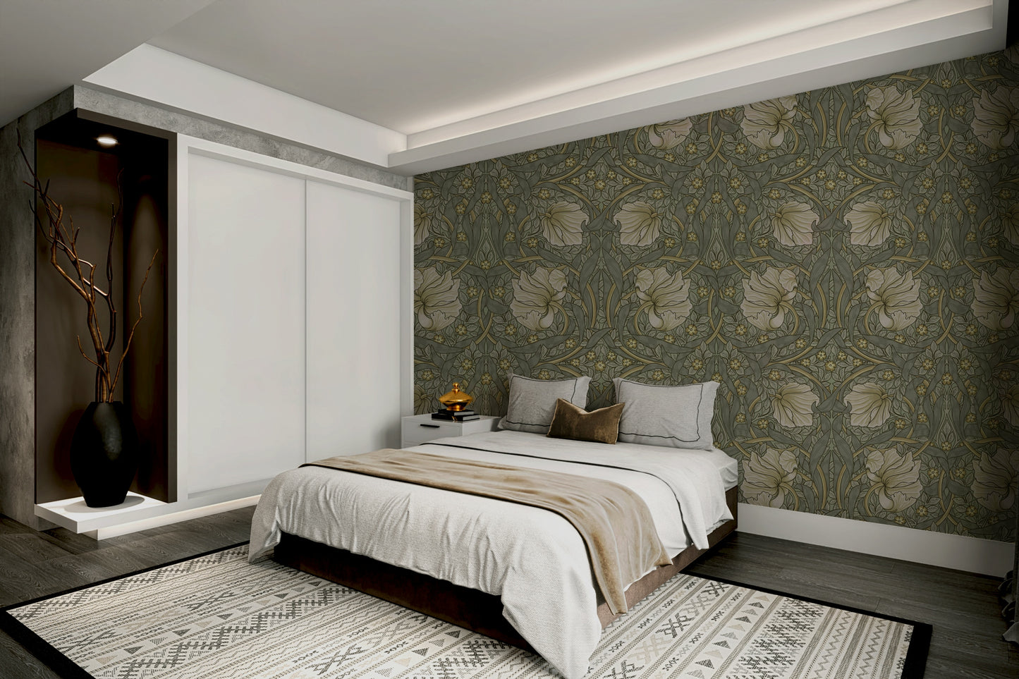 Vintage floral wallpaper for living rooms

