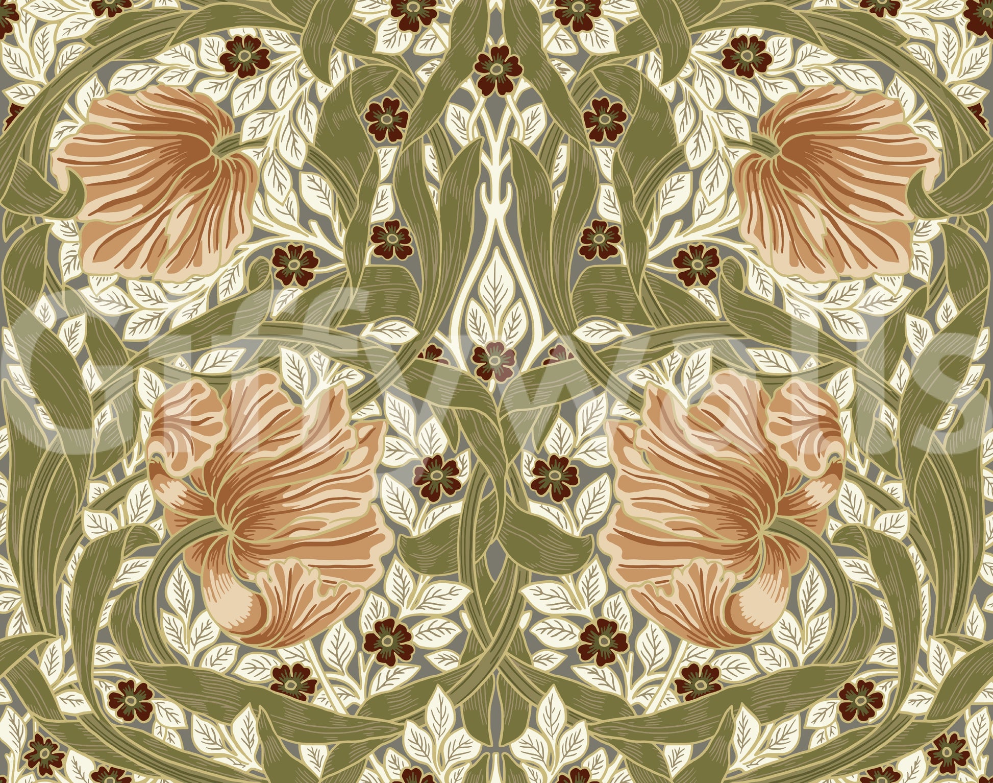 Vintage floral wallpaper for interiors

