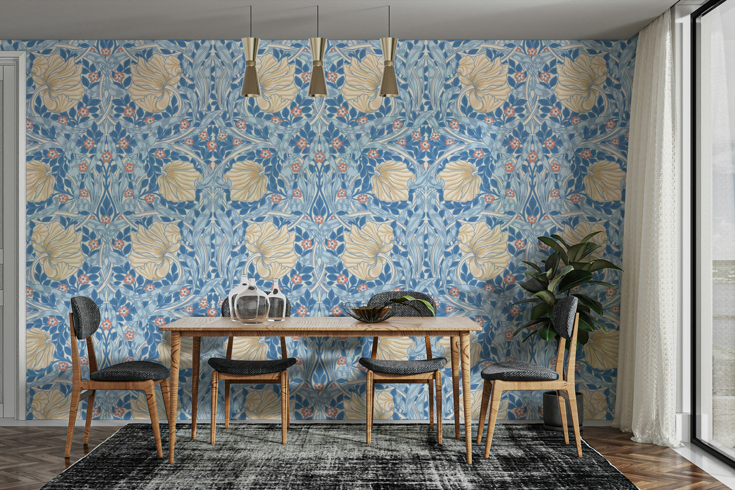 Victorian floral wallpaper design

