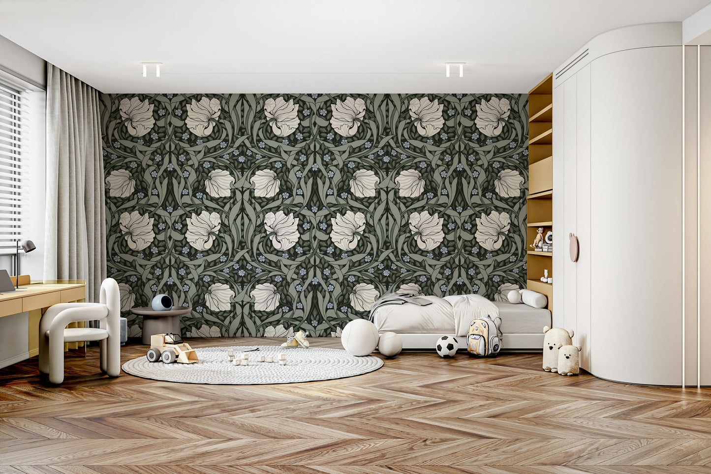 Vintage floral design featuring pimpernel flowers

