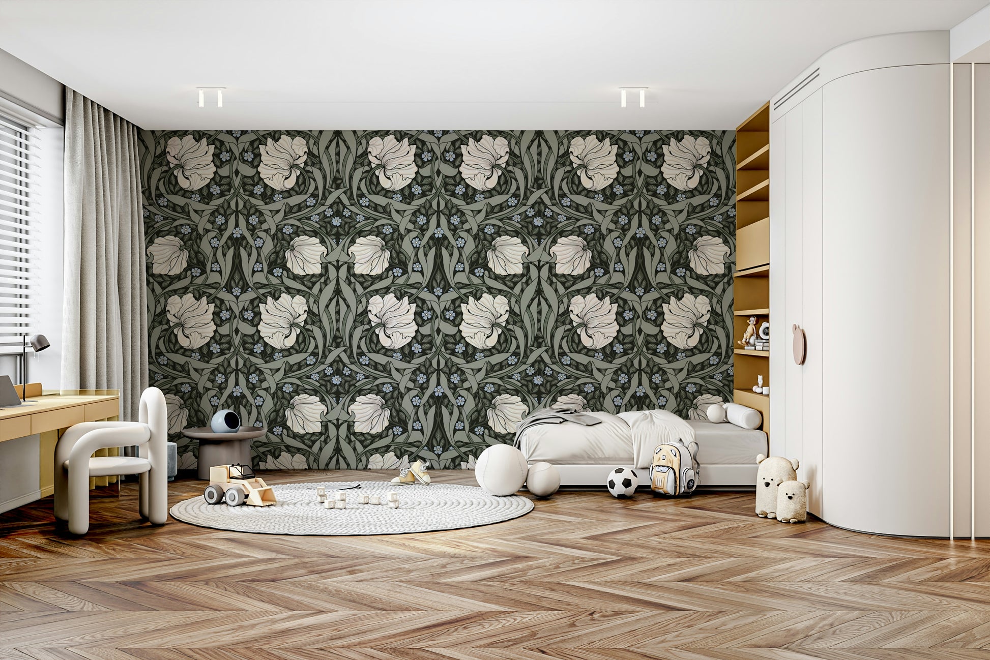 Vintage floral design featuring pimpernel flowers

