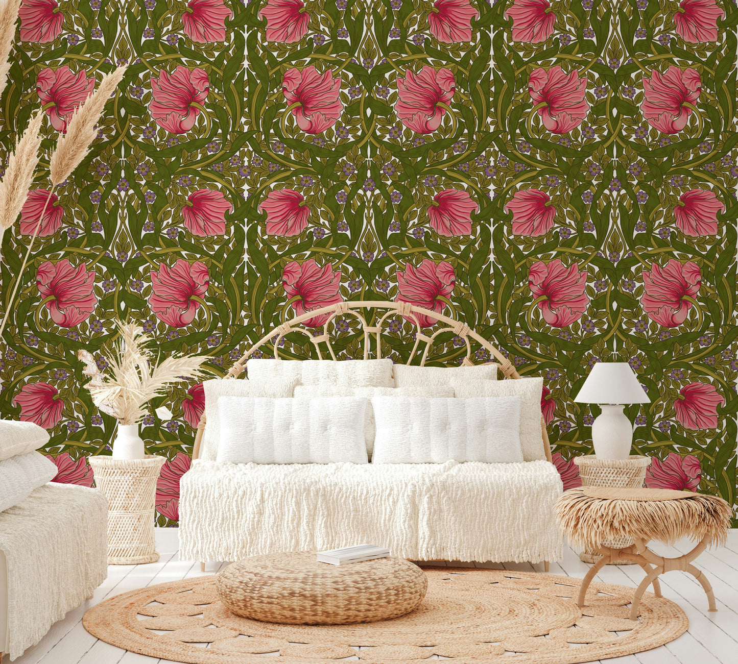 Vintage-inspired William Morris wallpaper for cozy spaces

