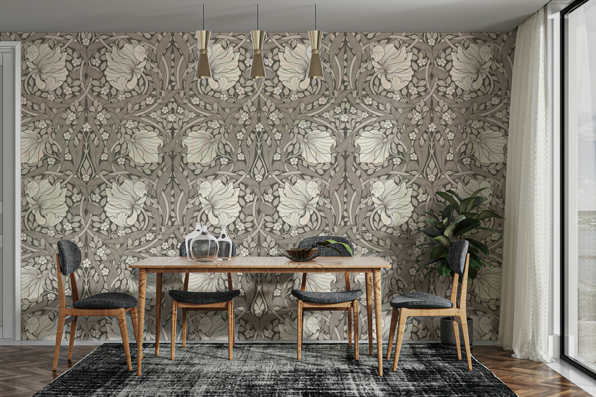 Soft, detailed pimpernel floral design for home decor

