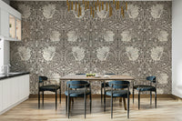 Vintage-inspired floral wallpaper for living rooms

