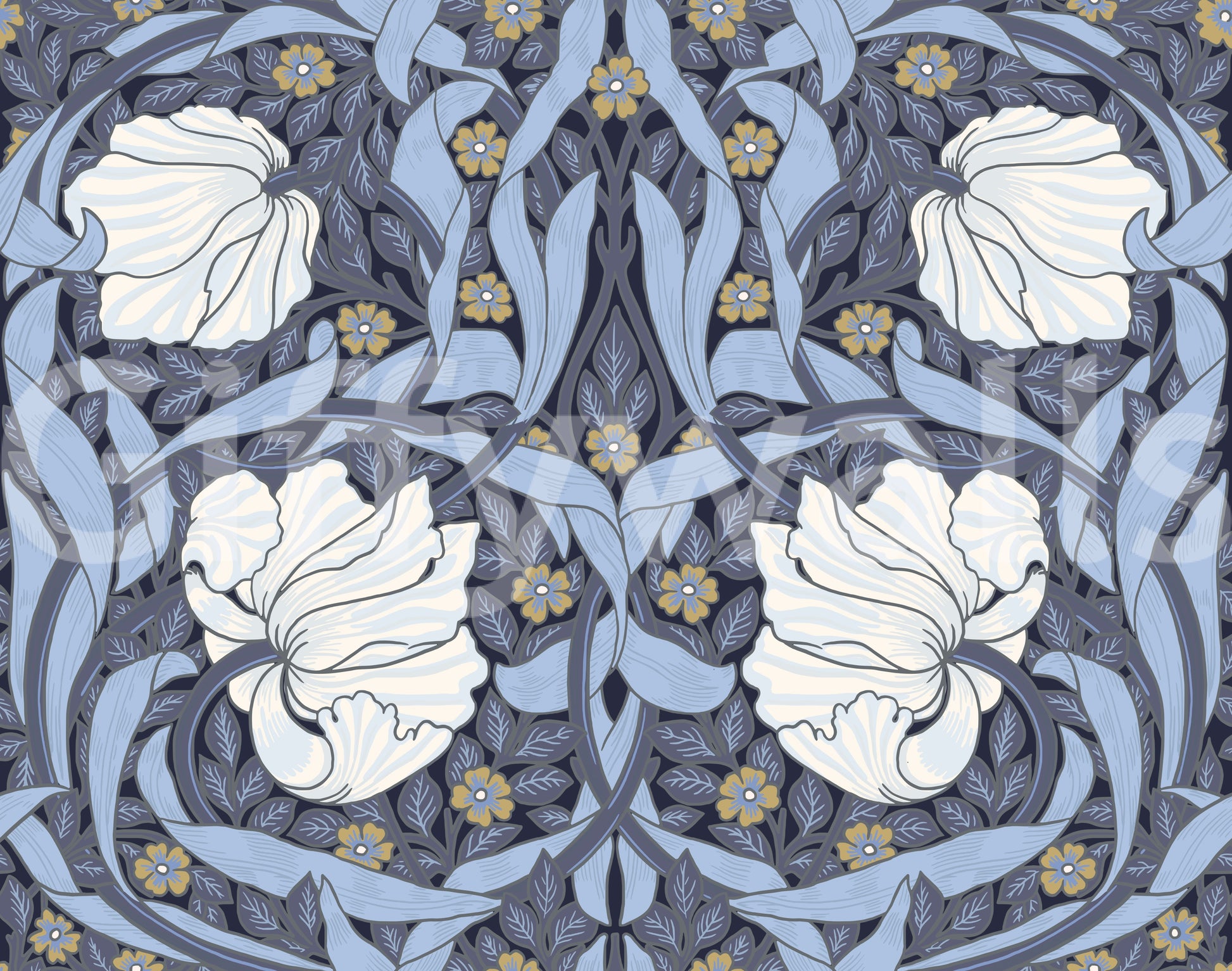 Detailed pimpernel wallpaper for vintage decor


