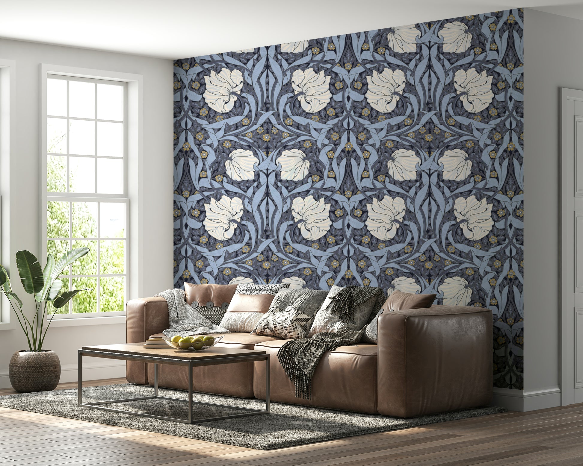 Classic pimpernel pattern wallpaper for cozy interiors

