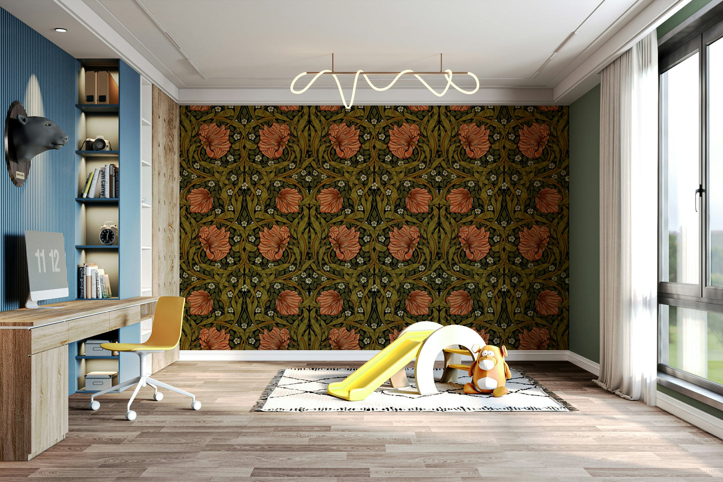 Vintage-inspired floral wallpaper for bedrooms

