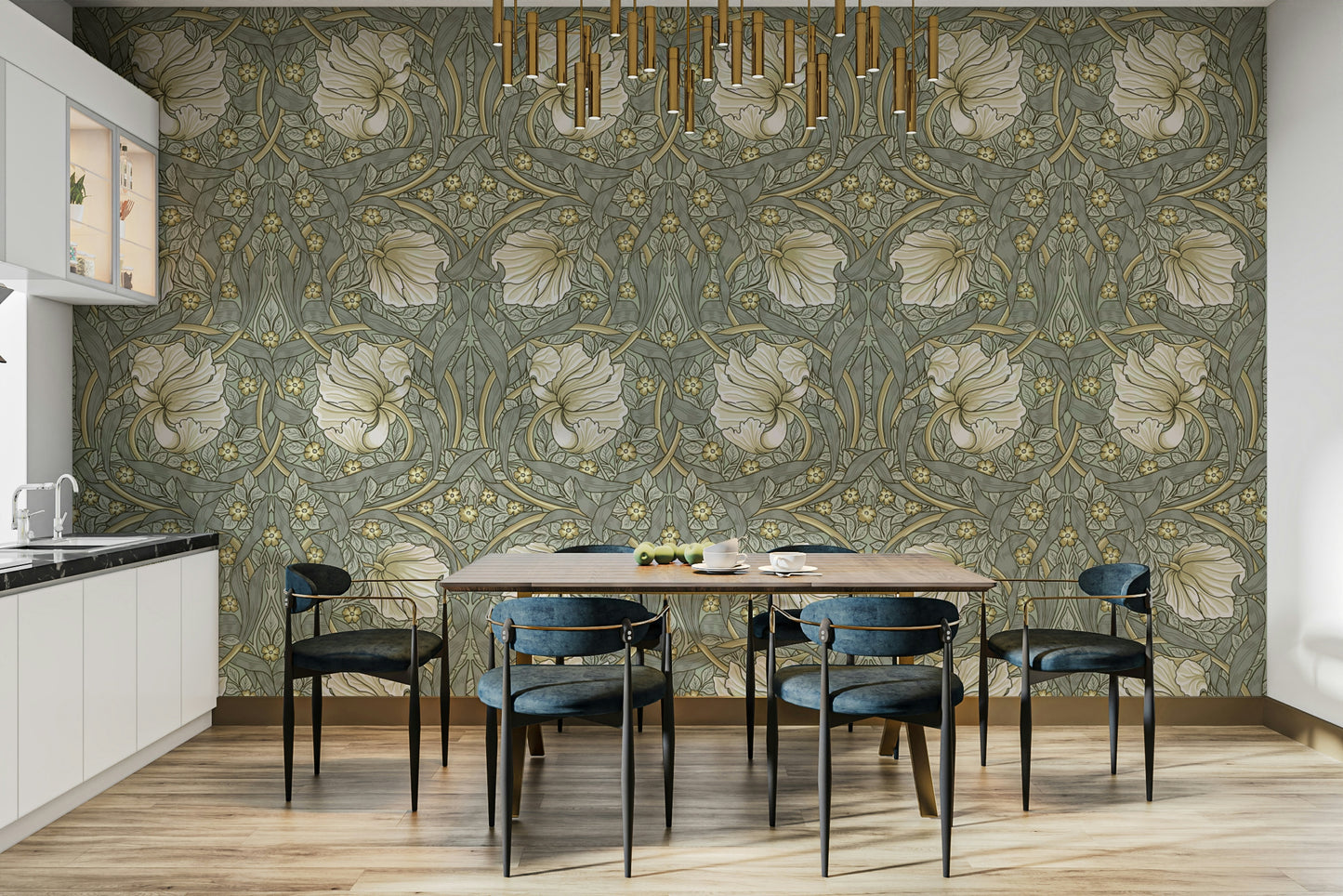 Victorian floral wallpaper design

