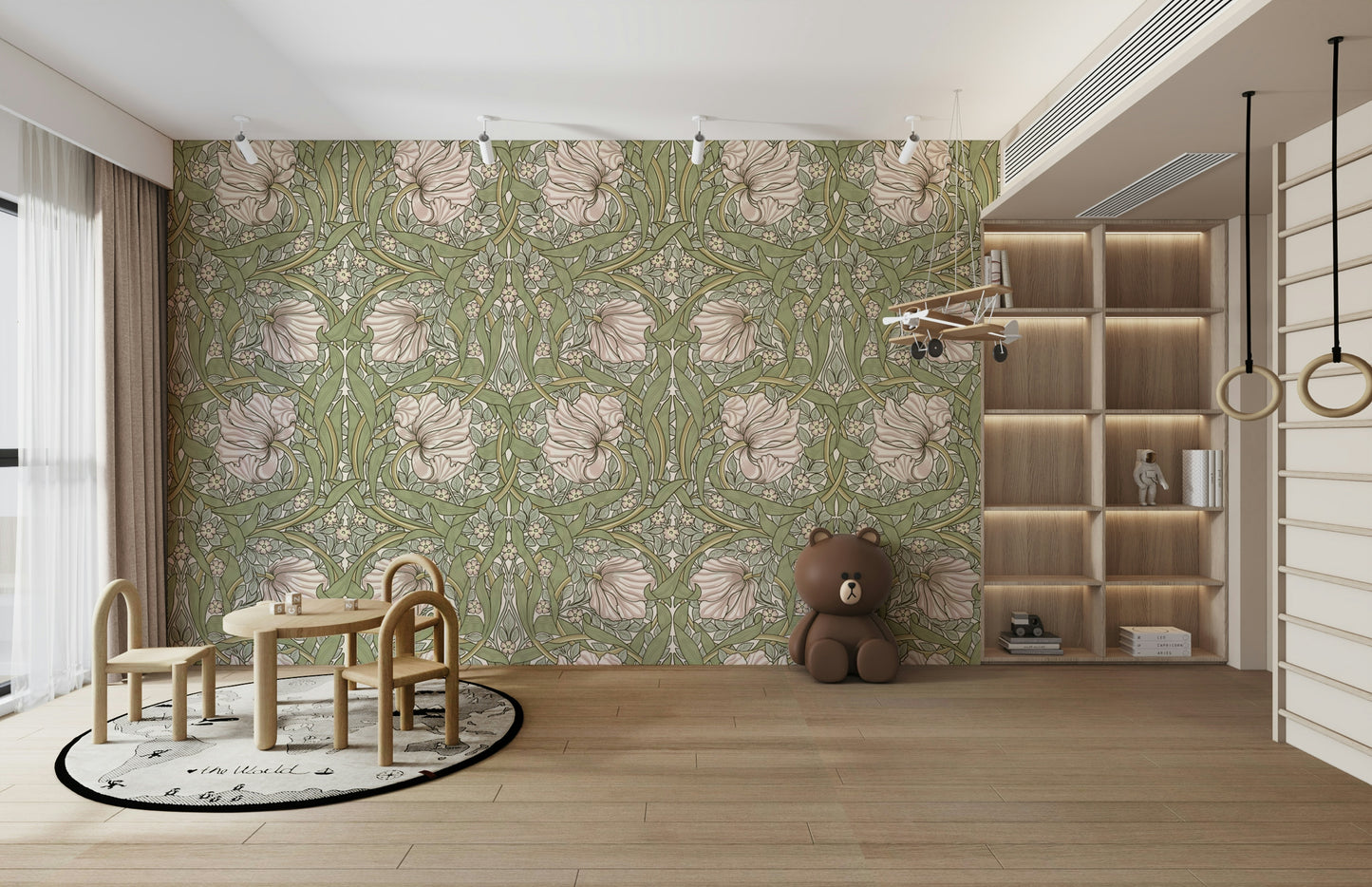 Elegant floral wallpaper for living rooms

