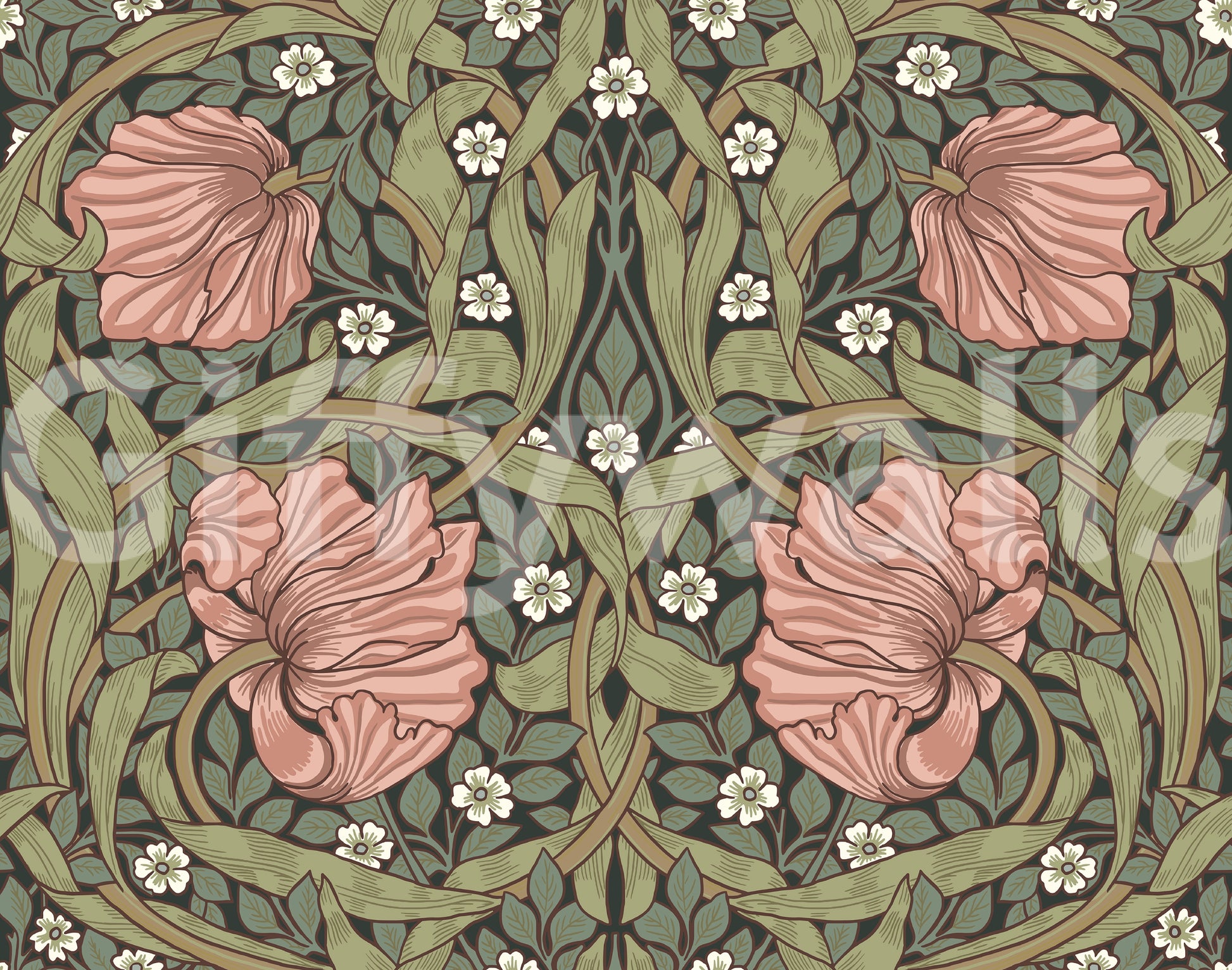 Vintage floral wallpaper for interiors

