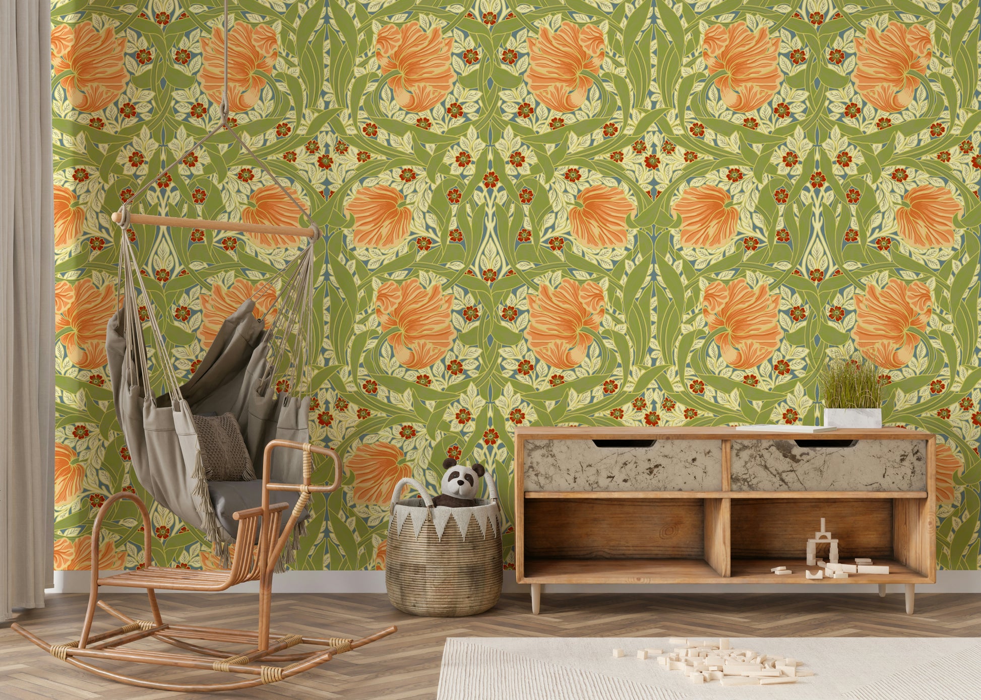 Pimpernel wallpaper with vibrant floral design

