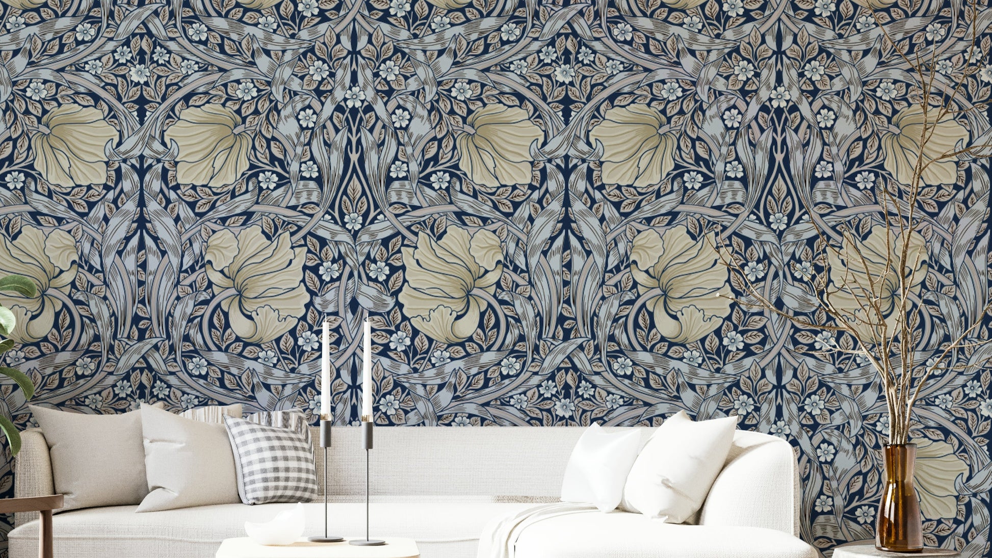 Victorian floral wallpaper design

