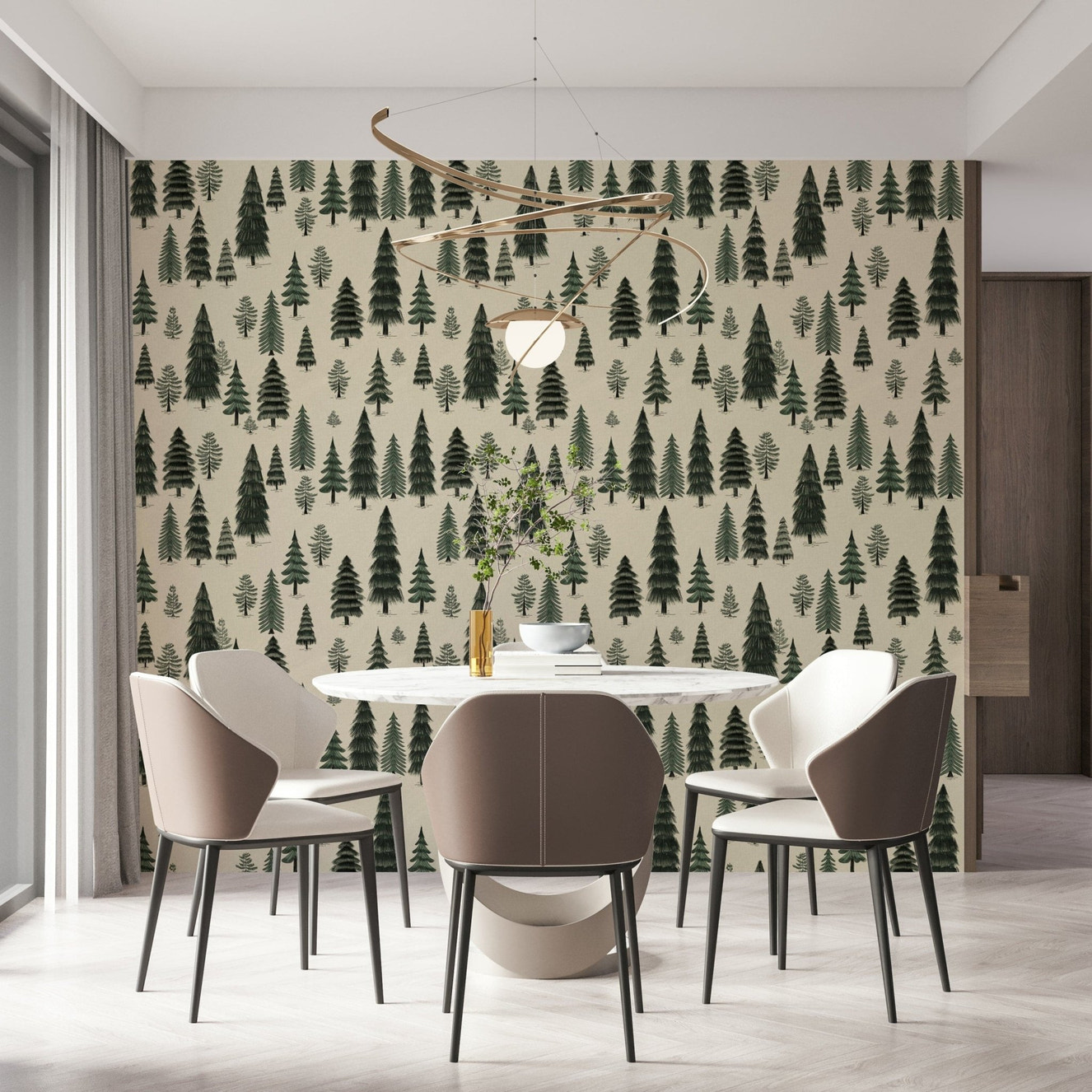 Distressed Hide Leather Wallpaper – Subtle worn leather effect adding depth and warmth to any room.