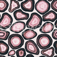 A vibrant pink geode wallpaper featuring layered stone patterns with dark accents.